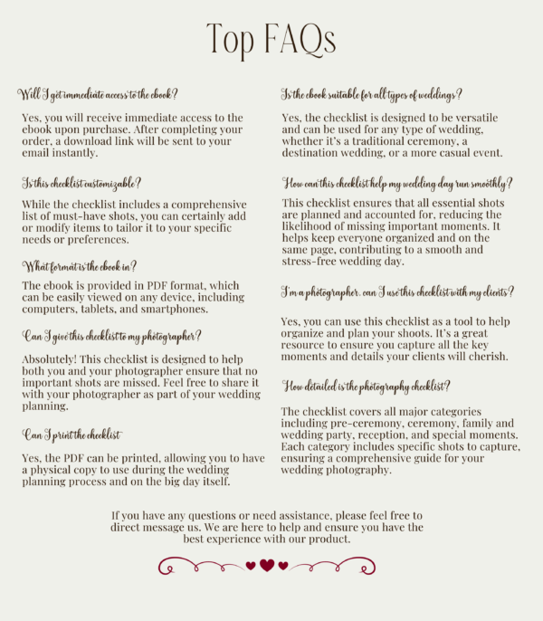 Wedding Photography Checklist - Image 2