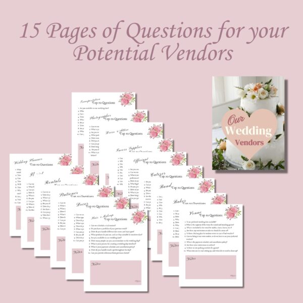 Wedding Vendors Planner and Questions Checklist - Image 2