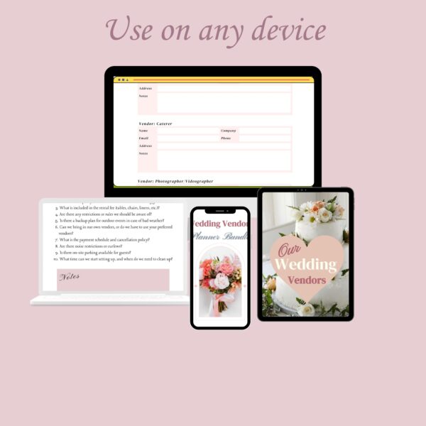 Wedding Vendors Planner and Questions Checklist - Image 3